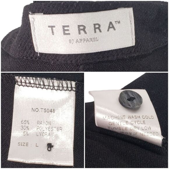 Terra SJ Apparel Shift Dress L Womens Sleeveless Black Minimalist Lagenlook Boxy - Picture 6 of 12